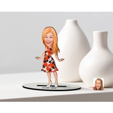 BK Kişiye Özel Bayan Karikatürlü Ahşap Biblo - 3