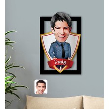 BK Kişiye Özel Isimli Erkek Polis Karikatürlü 3D Ahşap Tablo-3