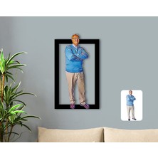 BK Kişiye Özel Tam Boy Büyükbaba Karikatürlü 3D Ahşap Tablo-1