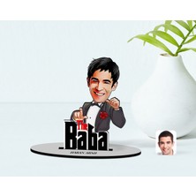 BK Kişiye Özel Godfather Baba Karikatürlü Ahşap Biblo Model-7