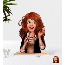 BK Kişiye Özel Kadın Animasyon Karikatürlü Ahşap Biblo-20