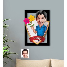 BK Kişiye Özel Isimli Erkek Karikatürlü 3D Ahşap Tablo-1