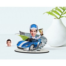 BK Kişiye Özel Erkek Rallici Karikatürlü Ahşap Biblo Model-1