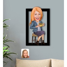 BK Kişiye Özel Kadın Karikatürlü 3D Ahşap TABLO-107