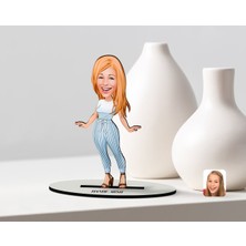 BK Kişiye Özel Bayan Karikatürlü Ahşap Biblo - 6