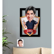 BK Kişiye Özel Isimli Erkek Polis Karikatürlü 3D Ahşap Tablo-2