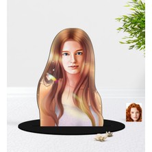 BK Kişiye Özel Kadın Soyut Karikatürlü 3D Ahşap Biblo-20