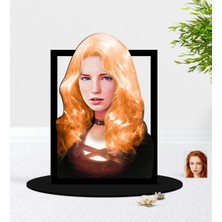 BK Kişiye Özel Kadın Soyut Karikatürlü 3D Ahşap Biblo-21