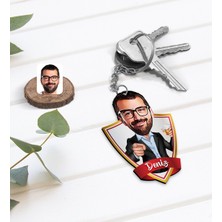 BK Kişiye Özel Isimli Erkek Karikatürlü Ahşap Anahtarlık-50