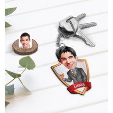 BK Kişiye Özel Isimli Erkek Karikatürlü Ahşap Anahtarlık-52