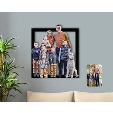 BK Kişiye Özel Tam Boy Aile Karikatürlü 3D Ahşap Tablo-3