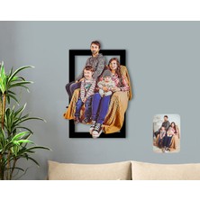 BK Kişiye Özel Tam Boy Aile Karikatürlü 3D Ahşap Tablo-2