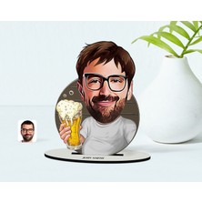 BK Kişiye Özel Erkek Şerefe Karikatürlü Ahşap Biblo Model-1