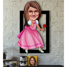 BK Kişiye Özel Kız Çocuk Prenses Karikatürlü 3D Ahşap Tablo-2