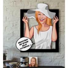 BK Kişiye Özel Bayan Kolay Yetişmiyor Karikatürlü 3D Ahşap Tablo-6