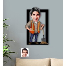 BK Kişiye Özel Erkek Karikatürlü 3D Ahşap Tablo-80