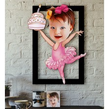 BK Kişiye Özel Bebek Doğum Günü Karikatürlü 3D Ahşap Tablo-3