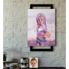 BK Kişiye Özel Kadın Soyut Karikatürlü 3D Ahşap Tablo-6