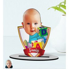 BK Kişiye Özel Isimli Bebek Karikatürlü Ahşap Biblo Model-5