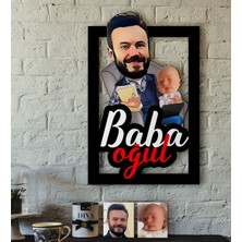 BK Kişiye Özel Baba-Oğul Karikatürlü 3D Ahşap Tablo-4