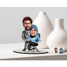 BK Kişiye Özel Sevgililer Karikatürlü Ahşap Biblo Model-57