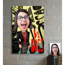 BK Kişiye Özel Bayan Big Boss Karikatür Ahşap Tablo - 3