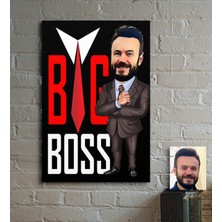 BK Kişiye Özel Bay Big Boss Karikatür Ahşap Tablo - 5