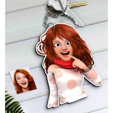 BK Kişiye Özel Barbie Bebek Karikatürlü Ahşap Anahtarlık-6