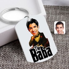 BK Kişiye Özel Godfather Baba Karikatürlü Pleksi Anahtarlık-3