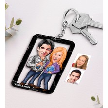 BK Kişiye Özel Isimli Sevgililer Karikatürlü Ahşap Anahtarlık-50