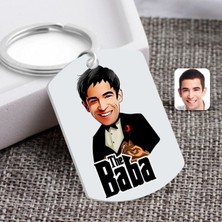 BK Kişiye Özel Godfather Baba Karikatürlü Pleksi Anahtarlık-4