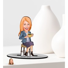 BK Kişiye Özel Kadın Karikatürlü Ahşap Biblo MODEL-107