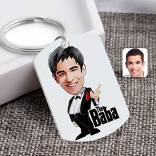 BK Kişiye Özel Godfather Baba Karikatürlü Pleksi Anahtarlık-1