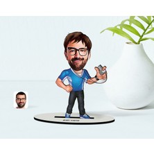 BK Kişiye Özel Bay Antrenör Karikatür Ahşap Biblo - 1