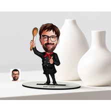 BK Kişiye Özel Bay Master Chef Karikatür Ahşap Biblo - 1