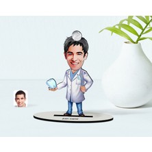 BK Kişiye Özel Bay Diş Hekimi Karikatür Ahşap Biblo - 3