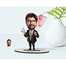 BK Kişiye Özel Bay Doğum Günü Karikatür Ahşap Biblo - 3