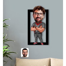 Bk Gift Kişiye Özel Erkek Antrenör Karikatürlü 3D Ahşap Tablo-2