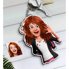 BK Kişiye Özel Barbie Bebek Karikatürlü Ahşap Anahtarlık-5