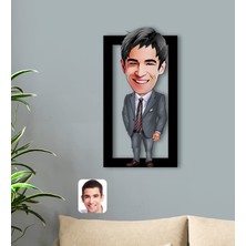 Bk Gift Kişiye Özel Erkek Ceo Karikatürlü 3D Ahşap Tablo-7