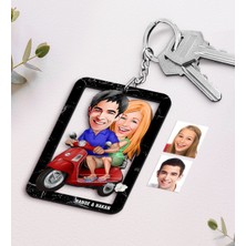 BK Kişiye Özel Isimli Sevgililer Karikatürlü Ahşap Anahtarlık-10