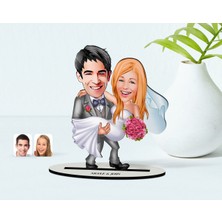 BK Kişiye Özel Evleniyoruz Karikatür Ahşap Biblo - 7