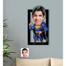 Bk Gift Kişiye Özel Erkek Süper Kahraman Karikatürlü 3D Ahşap Tablo-7