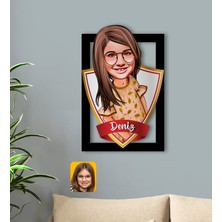 BK Kişiye Özel Isimli Kız Çocuk Karikatürlü 3D Ahşap Tablo-8