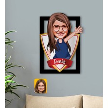 BK Kişiye Özel Isimli Kız Çocuk Karikatürlü 3D Ahşap Tablo-4