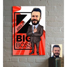 BK Kişiye Özel Bay Big Boss Karikatür Ahşap Tablo - 2