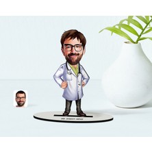BK Kişiye Özel Bay Doktor Karikatür Ahşap Biblo - 1