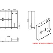 Kalender Dekor Rose-1-4-4 Portmanto Vestiyer Ayakkabılık RS04
