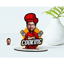 BK Kişiye Özel Bay Chef Karikatürlü Ahşap Biblo-11