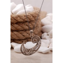 Sümer Telkari Vav Harfli Telkari Işlemeli Gümüş Kolye 124